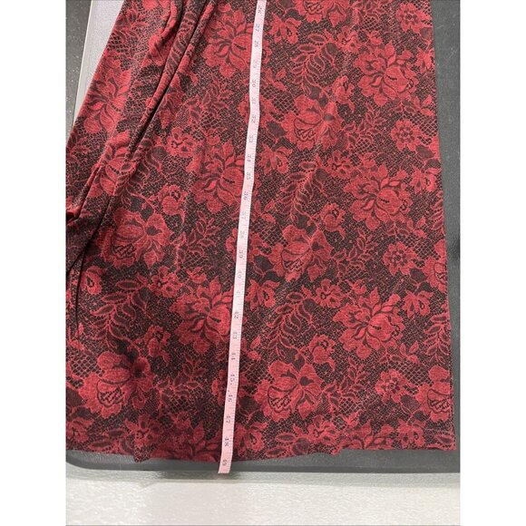 Connected Apparel Vtg Maxi Dress Womens M Black Red Romantic Floral Goth Y2K 90s - Picture 7 of 7